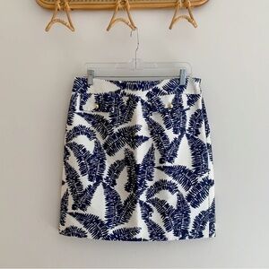 Elizabeth McKay Fern Print Silk Blend Pencil Skirt Sz 8